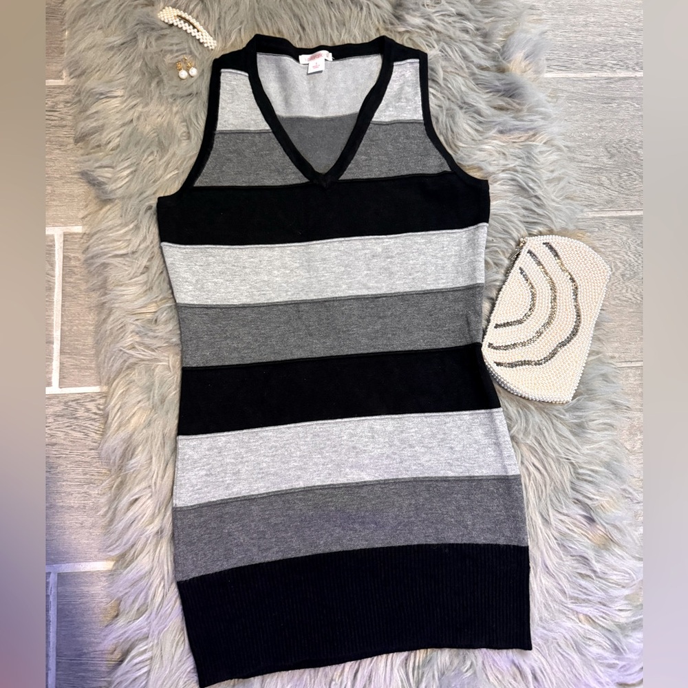 Mini dress with stripes simple